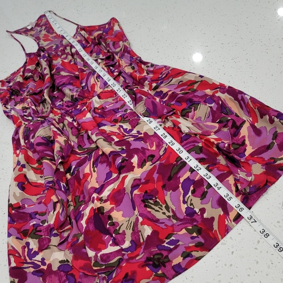 Parker silk ruffle watercolor floral mini dress - Picture 10 of 14